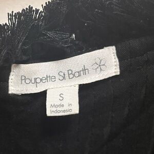Poupette St. Barth Elegant Black Fringe Top